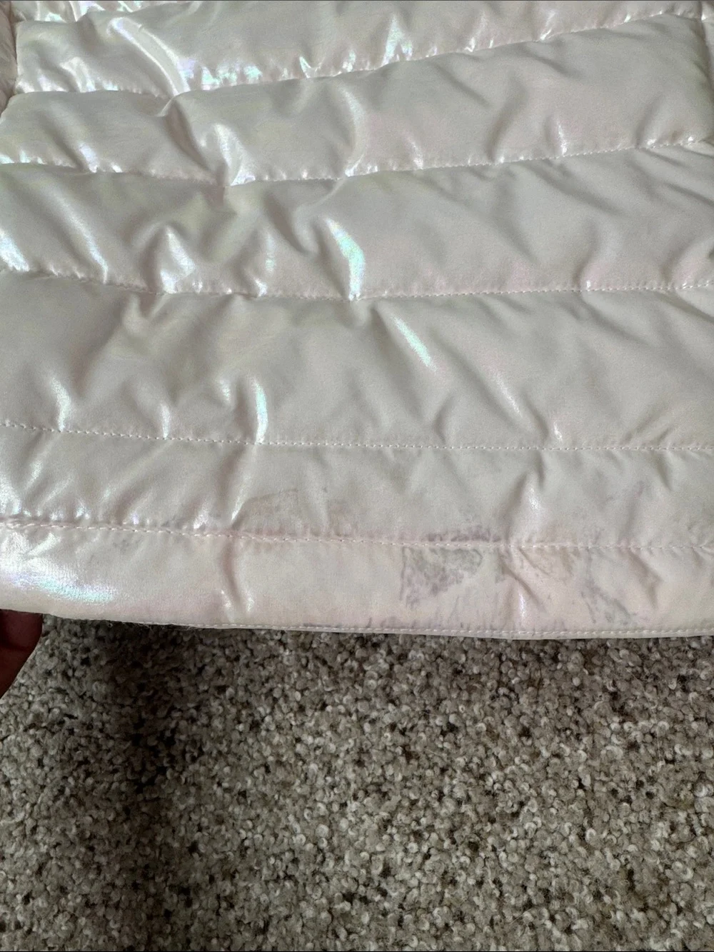 Ideology Kids Iridescent White Puffer Vest with Pink Lining 4T
